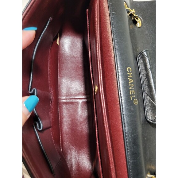 CHANEL MATELASSE 34 Single Flap Double Chain Shoulder Bag Lambskin - Picture 12 of 16